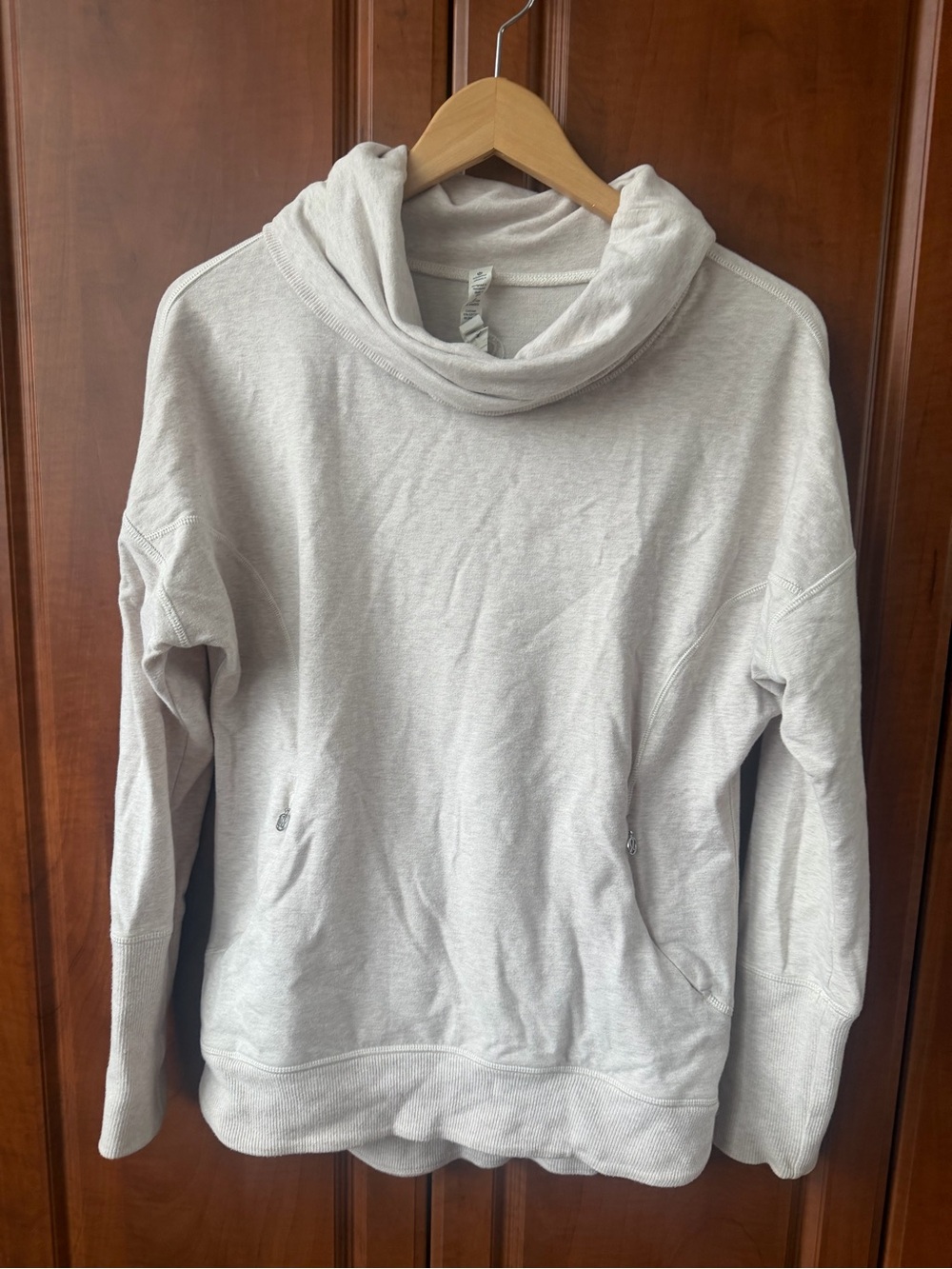 lululemon athletica Light Gray Cowl Neck Pullover Sweater